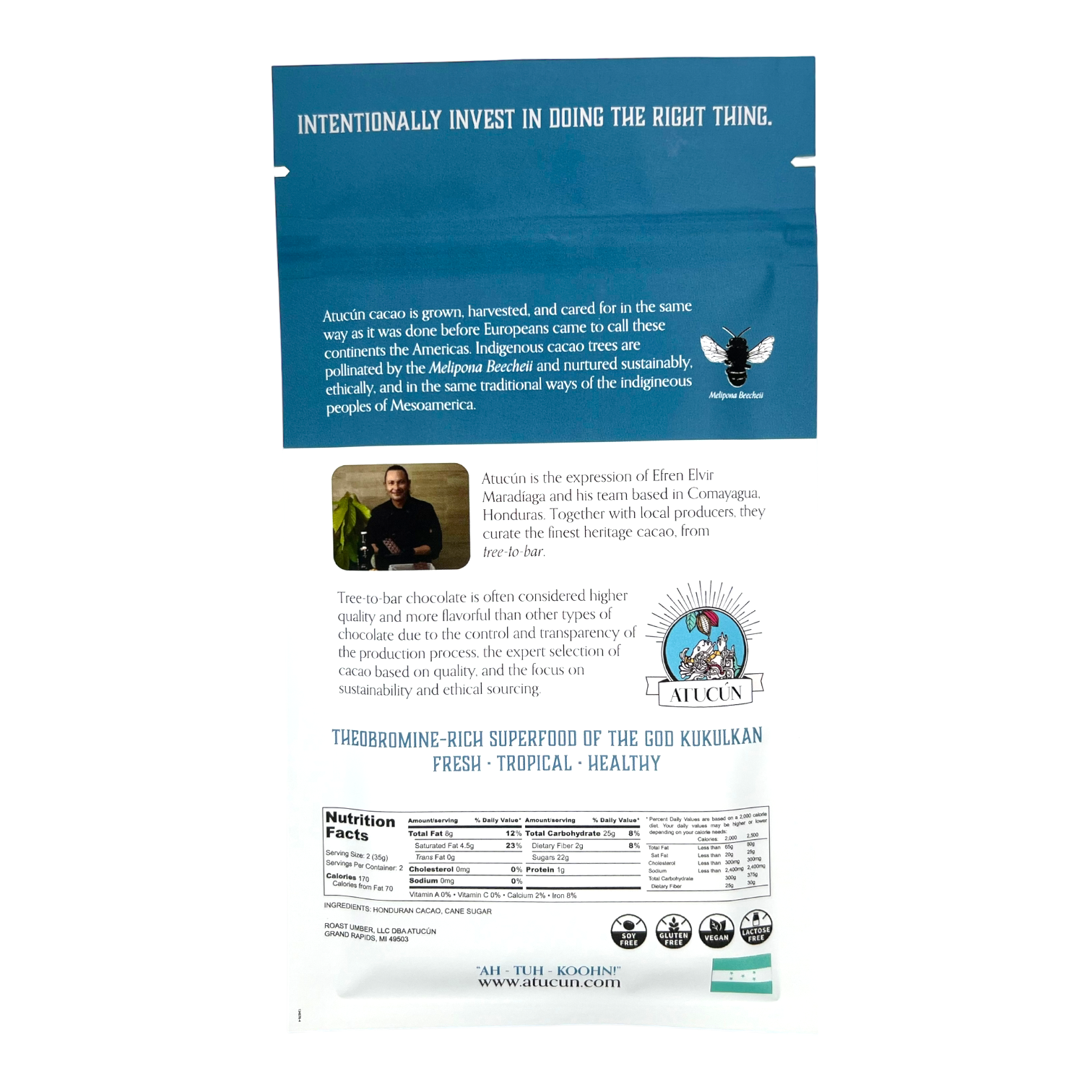 Honduran Chocolate Bar | 60% Cacao